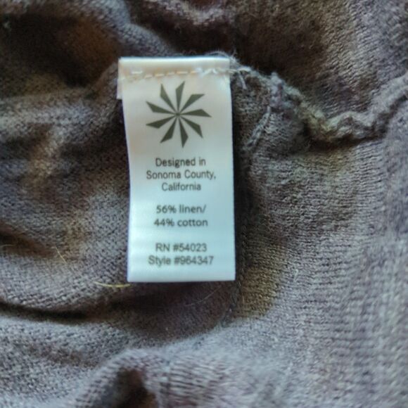 Athleta Carrillo Sweater Womens XL Gray Pointelle Linen Blend Lightweight Beachy - Picture 6 of 7